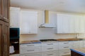 Home improvement kitchen view installed in a new kitchen cabinet Royalty Free Stock Photo