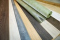 Home improvement - laminate flooring samples and underlay Royalty Free Stock Photo