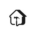 Home improvement logo, home building logo, home improvement icon Royalty Free Stock Photo