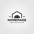 Home industry grinding craftsman handyman vintage logo design illustration