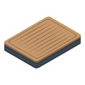 Home inflatable mattress icon, isometric style