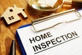 Home inspection form with clipboard. Royalty Free Stock Photo