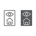 Home inspection line and glyph icon, real estate Royalty Free Stock Photo