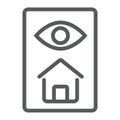 Home inspection line icon, real estate and home Royalty Free Stock Photo