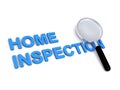 Home inspection with magnifying glass on white Royalty Free Stock Photo