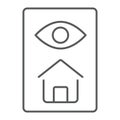 Home inspection thin line icon, real estate Royalty Free Stock Photo