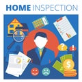 Home inspection vector concept design. Real estate appraisal ser