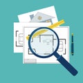 Home inspector icon. Vector illustration