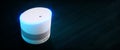 Home intelligent voice activated assistant. 3D rendering concept of white hi tech futuristic artificial intelligence speech recogn