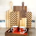 Home Interior Christmas Kitchen Cutting Board Wood Boards Royalty Free Stock Photo