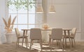 Home interior, cozy modern and minimal style and dining set Royalty Free Stock Photo