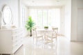 Home interior. Dinning room. Table and chairs Royalty Free Stock Photo