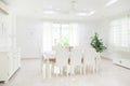 Home interior. Dinning room. Table and chairs Royalty Free Stock Photo