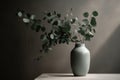 Home interior elegant flower vase decor, soft white composition