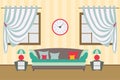 Home Interior flat vector design. Space for work relax Royalty Free Stock Photo