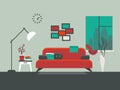 Home interior of living room vector illustration Royalty Free Stock Photo