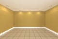 Home interior rendering with empty room color wall Royalty Free Stock Photo