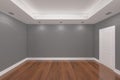 Home interior rendering with empty room color wall Royalty Free Stock Photo