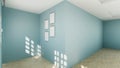 Home interior rendering with empty room color wall Royalty Free Stock Photo