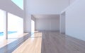 Home interior rendering with empty room white wall and there are