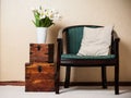 Home interior, vintage chair Royalty Free Stock Photo