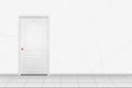 Home interior - White inside door in the orange handle in front Royalty Free Stock Photo