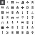 Home interiors furniture vector icons set