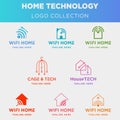 home internet logo collection design vector wifi house icon siymbol sign Royalty Free Stock Photo