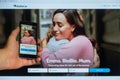 The home Internet page of the mobile application BlaBlaCar.com on the screen the smartphone in male hand on a against the backgrou
