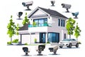 Home IoT solutions leverage security cameras with geographical fencing, zoom capabilities, and network automation to enhance home
