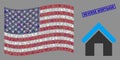American Flag Mosaic of Home and Grunge Reverse Mortgage Stamp