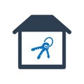 Home key security icon. Home Security Icon. House with key / Home owner icon