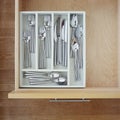 Clean silverware utensils in kitchen drawer. Neat, tidy, organized home kitchen storage