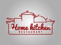 Home kitchen restaurant line logo