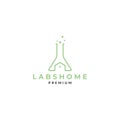 Home with lab glass formula logo symbol icon vector graphic design illustration idea creative Royalty Free Stock Photo