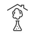 Home laboratory icon. An experiment was carried out in a flask from a laboratory with the processes taking place in it Royalty Free Stock Photo