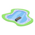 Home lake pool icon, isometric style Royalty Free Stock Photo