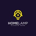 Home lamp modern logo design template