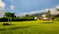 Home with large green lawn Royalty Free Stock Photo