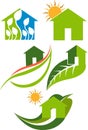 Home leaf logo Royalty Free Stock Photo