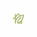 Home Leaf Logo Design. Eco Home Logo Royalty Free Stock Photo