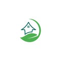 Home leaf logo design vector illustration icon element Royalty Free Stock Photo