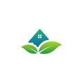 home leaf logo design vector illustration icon element Royalty Free Stock Photo
