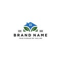 Home leaf logo design vector Royalty Free Stock Photo