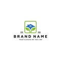 Home leaf logo design vector Royalty Free Stock Photo