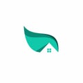 Home Leaf Vector. House Nature Logo