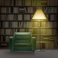 Home library interior design vector illustration Royalty Free Stock Photo