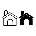 Home line and glyph icon. House vector illustration isolated on white. Building outline style design, designed for web Royalty Free Stock Photo