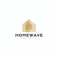 Home wave hipster style logo design