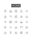 Home line icons collection. House, Dwelling, Residency, Abode, Habitat, Residence, Domicile vector and linear Royalty Free Stock Photo